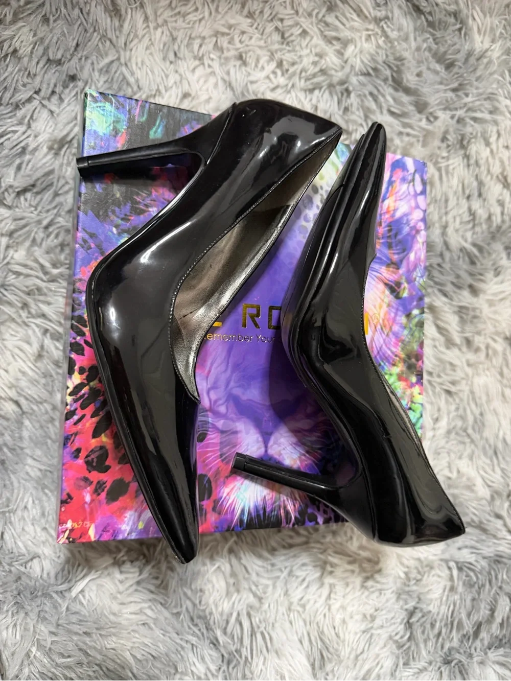 Marc Fisher Black Patent Pointed-Toe Stiletto Heels